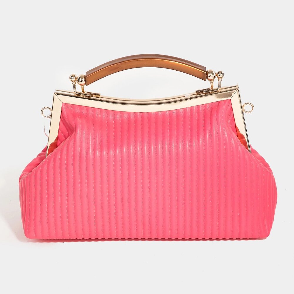 Adorable Ribbed Texture Fashion Handbag